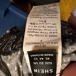 SHEIN Black & White Paisley Print pants